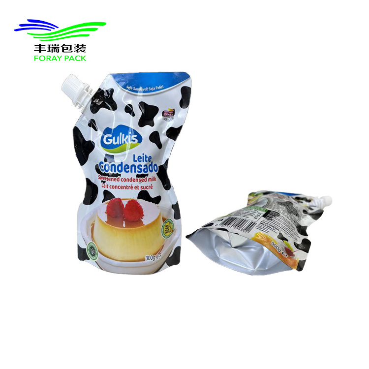 Custom Pouch Drink Bag Pouch Capri Sun Fruit Juice Collapsible Transparent Ziplock Stand Up Spout Plastic Pouch With Straw