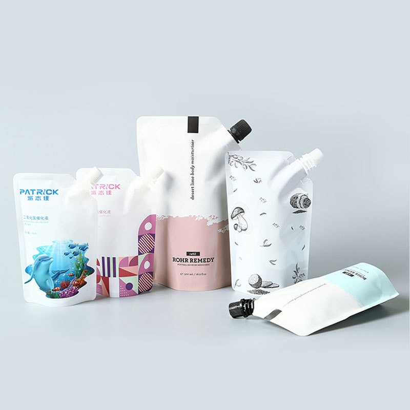 High Quality Portable 250 Ml 500Ml Refillable Liquid Skin Care Packaging Stand Up Cosmetic Spout Pouch