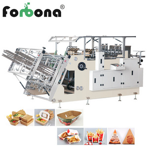 Forbona Paper Lunch Box Machine Automatic Glue Burger And French Fries Boat Box Machine