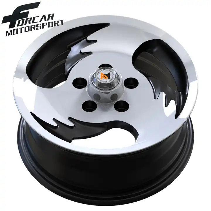 Popular Design Aluminum A356.2 Custom 14*6.0 Inch alloy wheel With hyper black machined lip