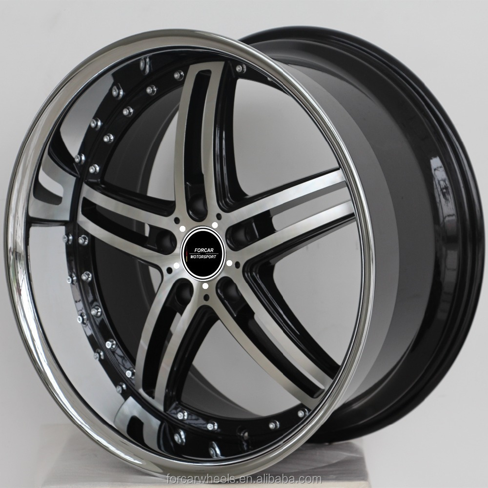 20 inch Stainless Steel Coated Staggered Aluminum Alloy Wheels Rims 5*108/120