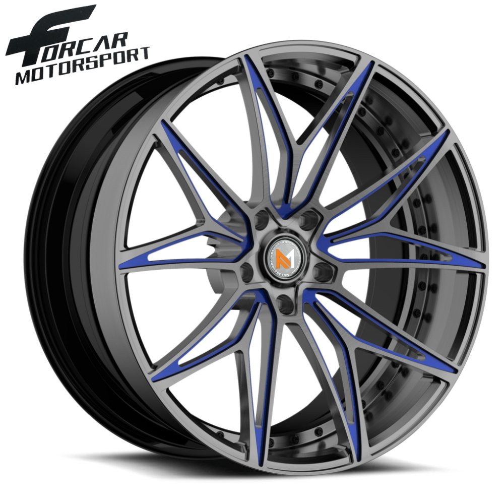 Double Color Milling Spokes 5 Holes Classic Passenger Car Forged Alloy Wheels For Sale