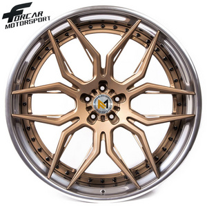 Worth Buying 3 piece Forcar 24 inch Pcd 6*114.3 Wheel Rose Gold Aluminum Alloy Wheel Rim