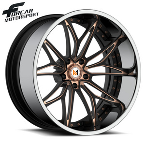 Double Color Milling Spokes 5 Holes Classic Passenger Car Forged Alloy Wheels For Sale