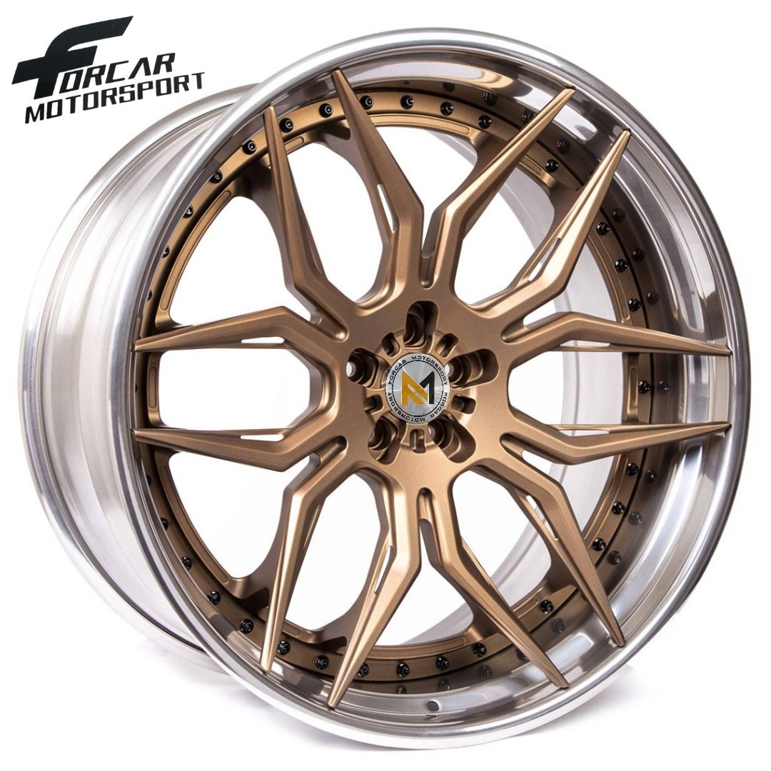 Worth Buying 3 piece Forcar 24 inch Pcd 6*114.3 Wheel Rose Gold Aluminum Alloy Wheel Rim