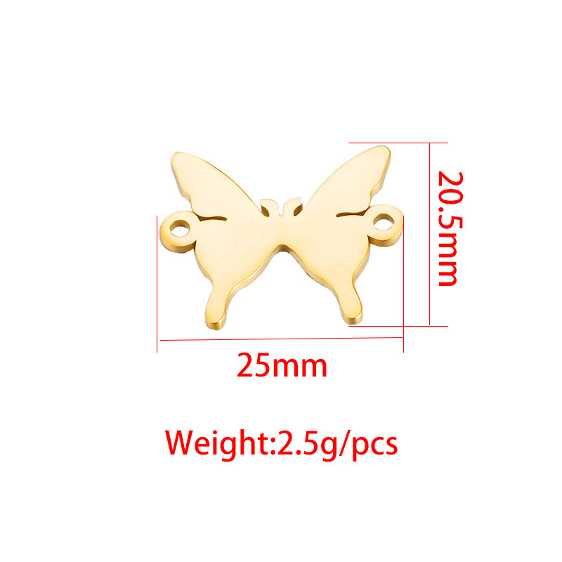 20.5x25mm DIY Two Holes Jewelry Making Supplies Accessories Stainless Steel Butterfly Charm Connector For Necklace Bracelet