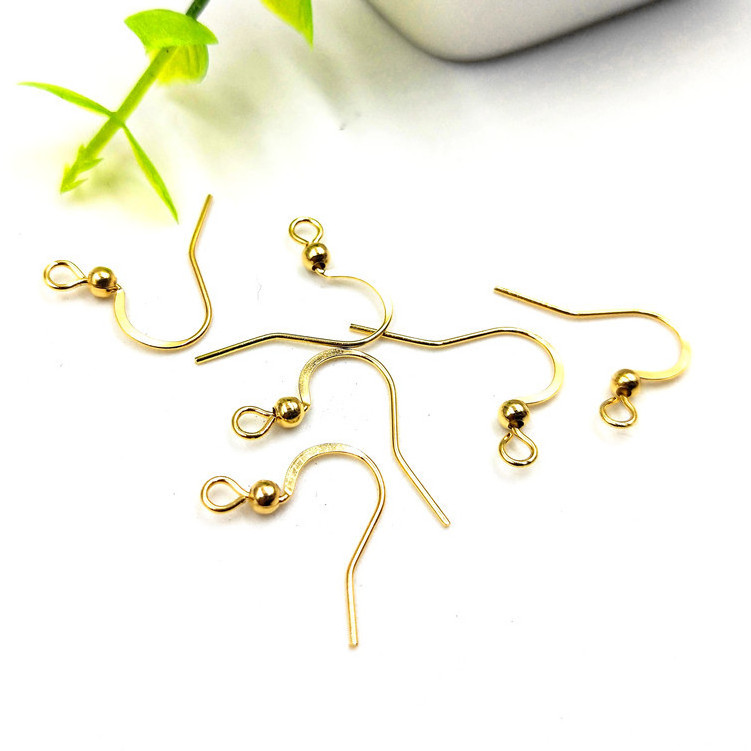 New Trendy Women DIY Custom Jewelry Making Component Finding Accessory 18K Gold Plated Stainless Steel Earring Hook