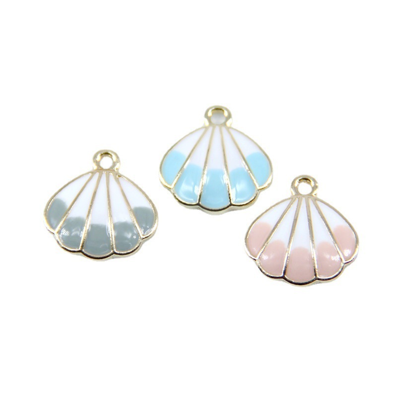 17x18mm Cute Enamelled Zinc Alloy Metal Seashell Drop Oil Shell Shape Diy Pendants Jewelry Finding Making Accessories Charm