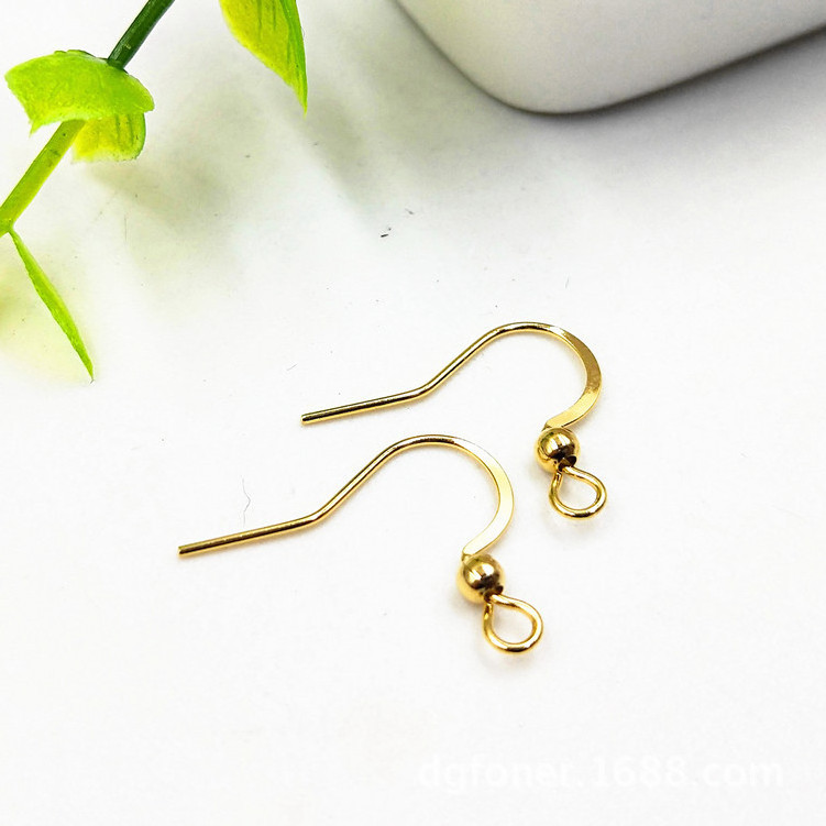 New Trendy Women DIY Custom Jewelry Making Component Finding Accessory 18K Gold Plated Stainless Steel Earring Hook