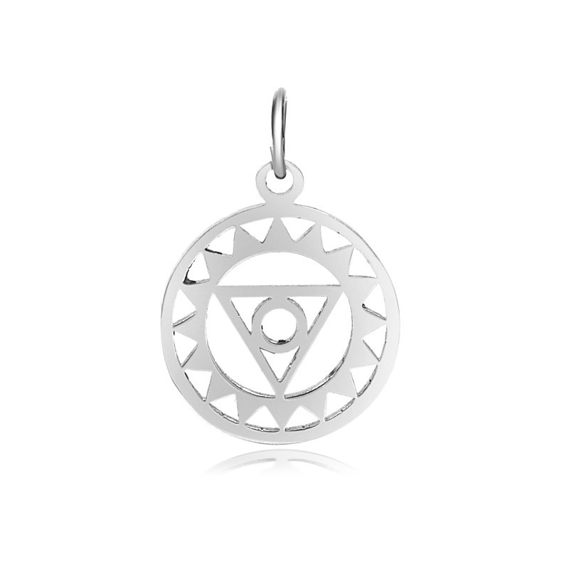 Jewelry Findings Accessories Making Pendant Wholesale Stainless Steel Metal Healing Yoga 7 Chakra Heal  Sign Symbol Charm