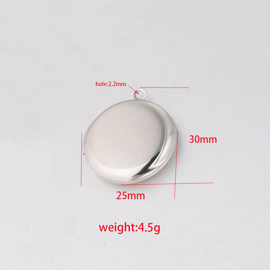 Gold Women DIY Jewelry Making Accessories Opening Photo Round Locket Shape Pendant Stainless Steel Charm For Necklace Bracelet