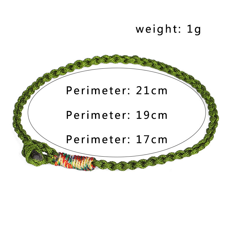 17cm/19cm/21cm Green Color Length Women Men Unisex Jade Line Thread BOHO Bohemia Woven String Handmade Braided Rope Bracelet