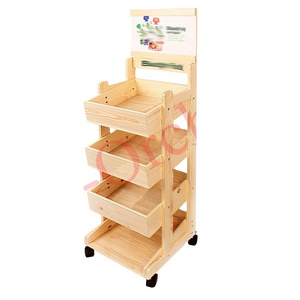 Customized MDF 4-tier Candy Display Rack Retail shelf bread display rack