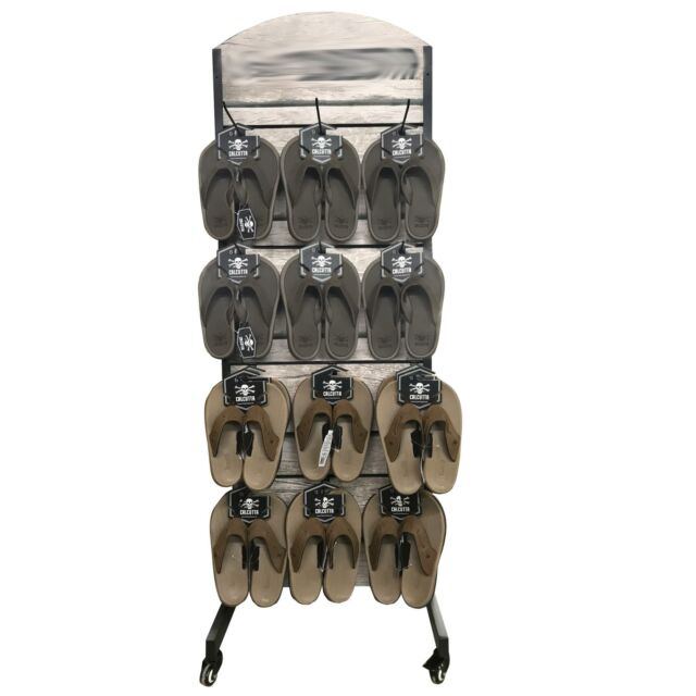 Customized Flip Flop Display includes 24 peg hooks Supermarket Metal Retail Shoes Rack