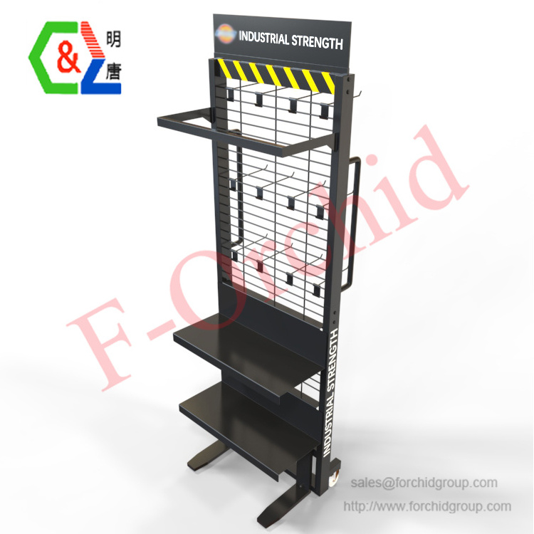 Custom retail clothing display racks with wheels kids clothes store equipment