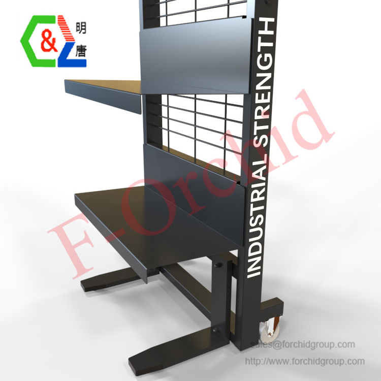 Custom retail clothing display racks with wheels kids clothes store equipment