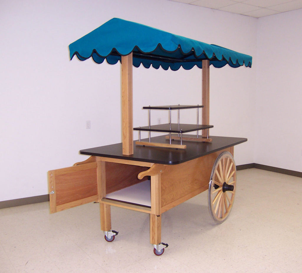 Wooden candy display cart  wood food carts for sale