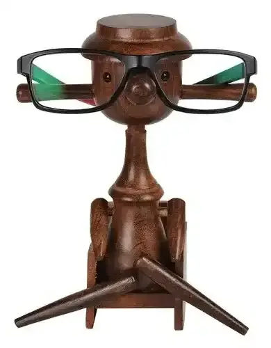 Hot Selling Wooden Spectacle Sheesham Wood Doll Shape Holder Eyewear Stand Solid Mango Wood Customized Shapes Display Spectacle