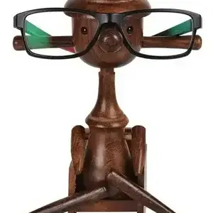 Hot Selling Wooden Spectacle Sheesham Wood Doll Shape Holder Eyewear Stand Solid Mango Wood Customized Shapes Display Spectacle