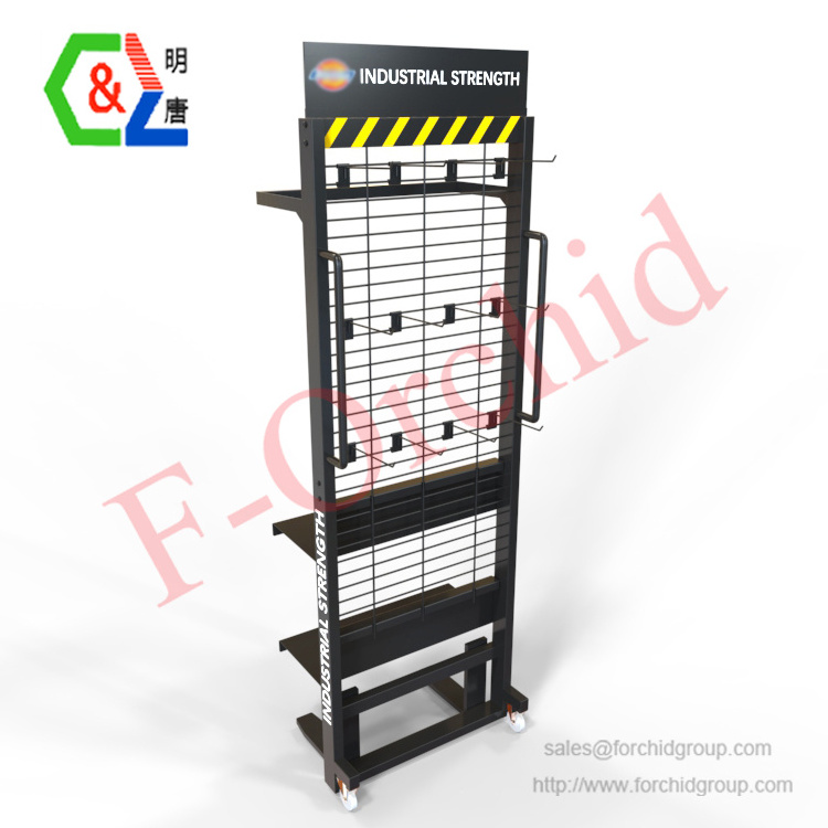 Custom retail clothing display racks with wheels kids clothes store equipment