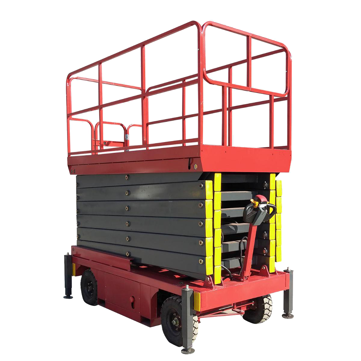 1000Kg 6M 8M 10M 14M 18M Mobile Hydraulic Scissor Lift Small Mobile One Man Scissor Lift Electric Scaffolding