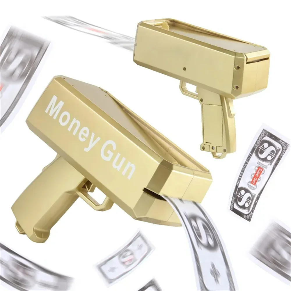 Popular Toys Gold Money Gun Party Props Money Spray Gun Cash Shooter Custom Logo