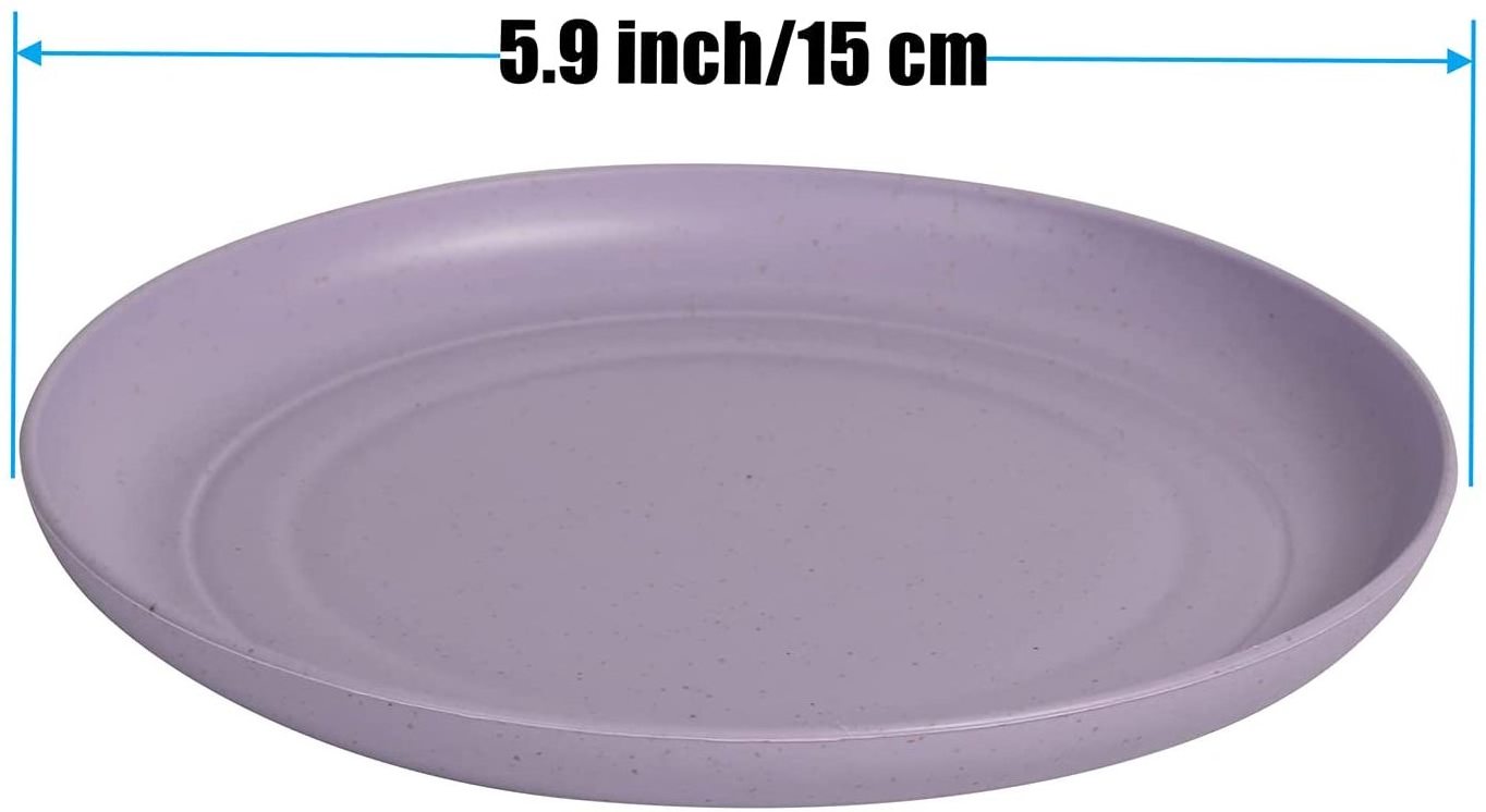 Eco Friendly Biodegradable Unbreakable Dinner Plates Wheat Straw Restaurant Plates Plastic Box Minimalist Plastic Dish 50 Pcs