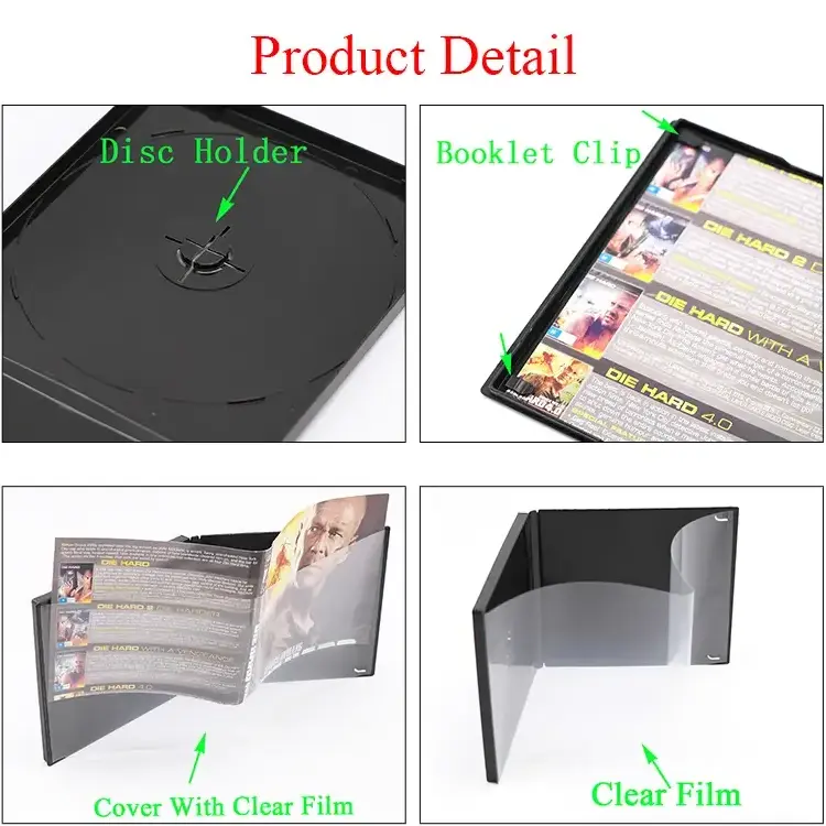 Plastic CD Box DVD Set Movie Music VCD DVD Cases Blank CD Cover Clamshell Case