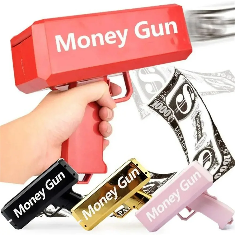 Popular Toys Gold Money Gun Party Props Money Spray Gun Cash Shooter Custom Logo