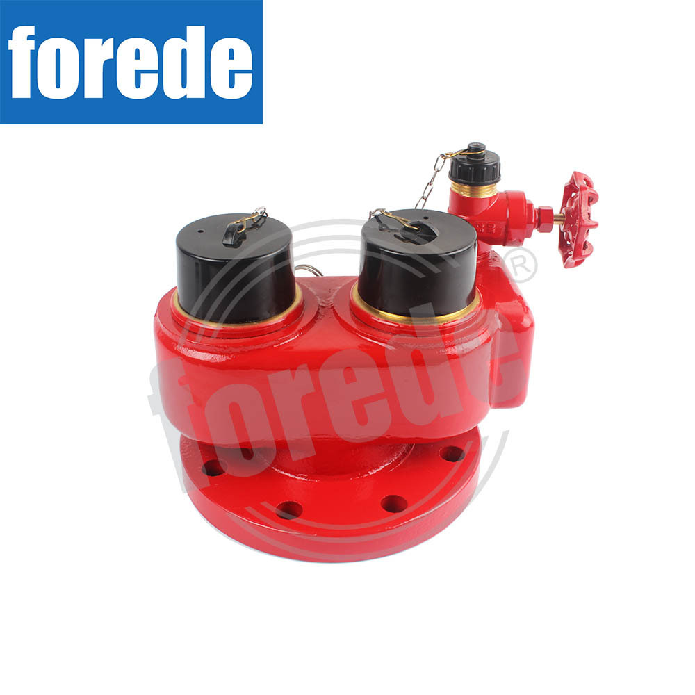 FOREDE  2 Way Inlet Breeching Valve Cast Iron For Fire Fighting Fireman