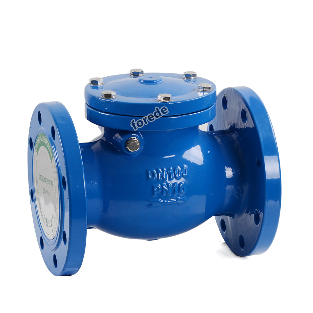 forede Vertical Installation 100 mm Flange End Swing Check Valve for Water Oil Gas