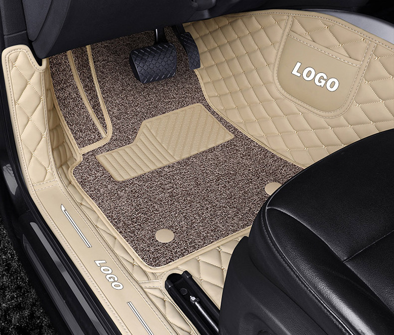 Factory Direct Auto Accessories Luxury 7D XPE EVA Leather material custom waterproof and dustproof car carpet floor foot mats