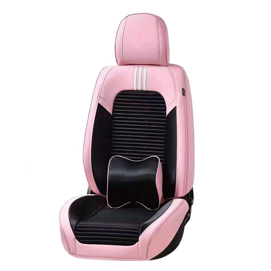 Original pink cover for car seat comfortable leather design full set luxury auto accessories universal car chair seat cover