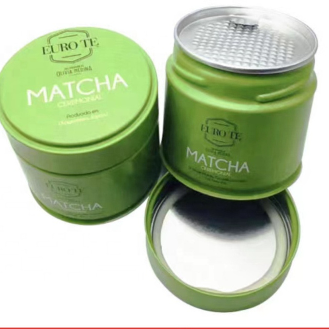 Custom Logo Metal Tinplate 30g-500g round Shape Matcha Tea and Coffee Tin Can for Food and Chocolate Storage