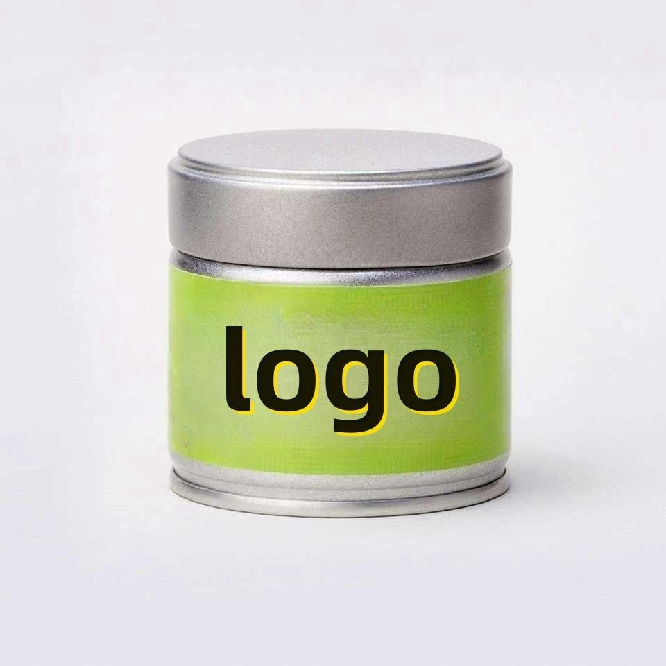 Wholesale latte tin coffee tin airtight lid round matcha tin Maccha fine powder tea metal can