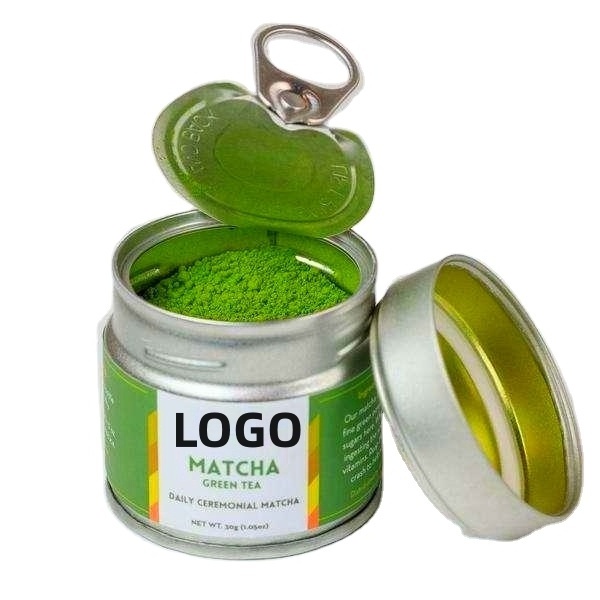 Wholesale latte tin coffee tin airtight lid round matcha tin Maccha fine powder tea metal can