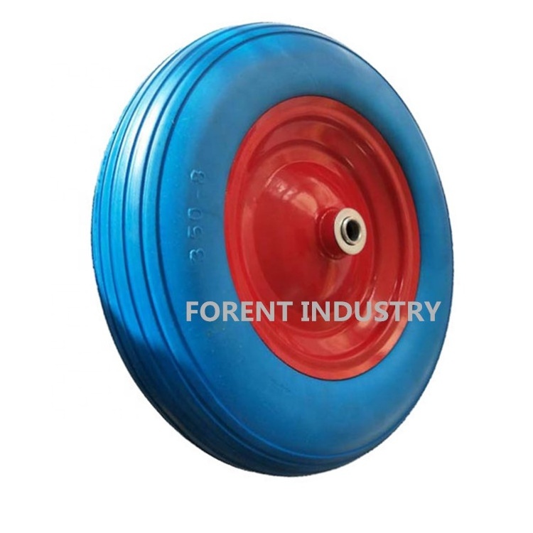 PU foam rubber Polyurethane flat free tires wheel for wheelbarrow cart wagon