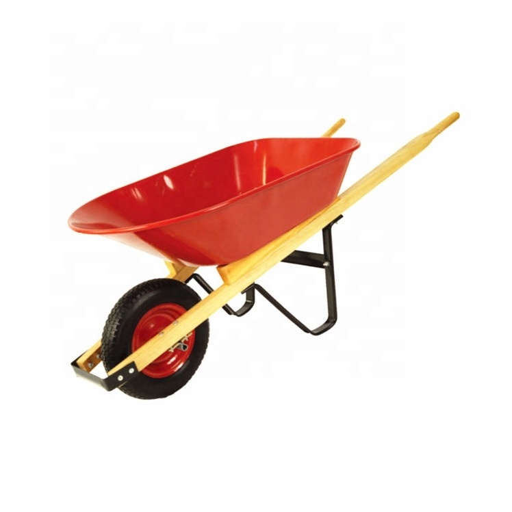 wooden handle iron handle iron tray plastic tray qualityo WH7801 wheel barrow