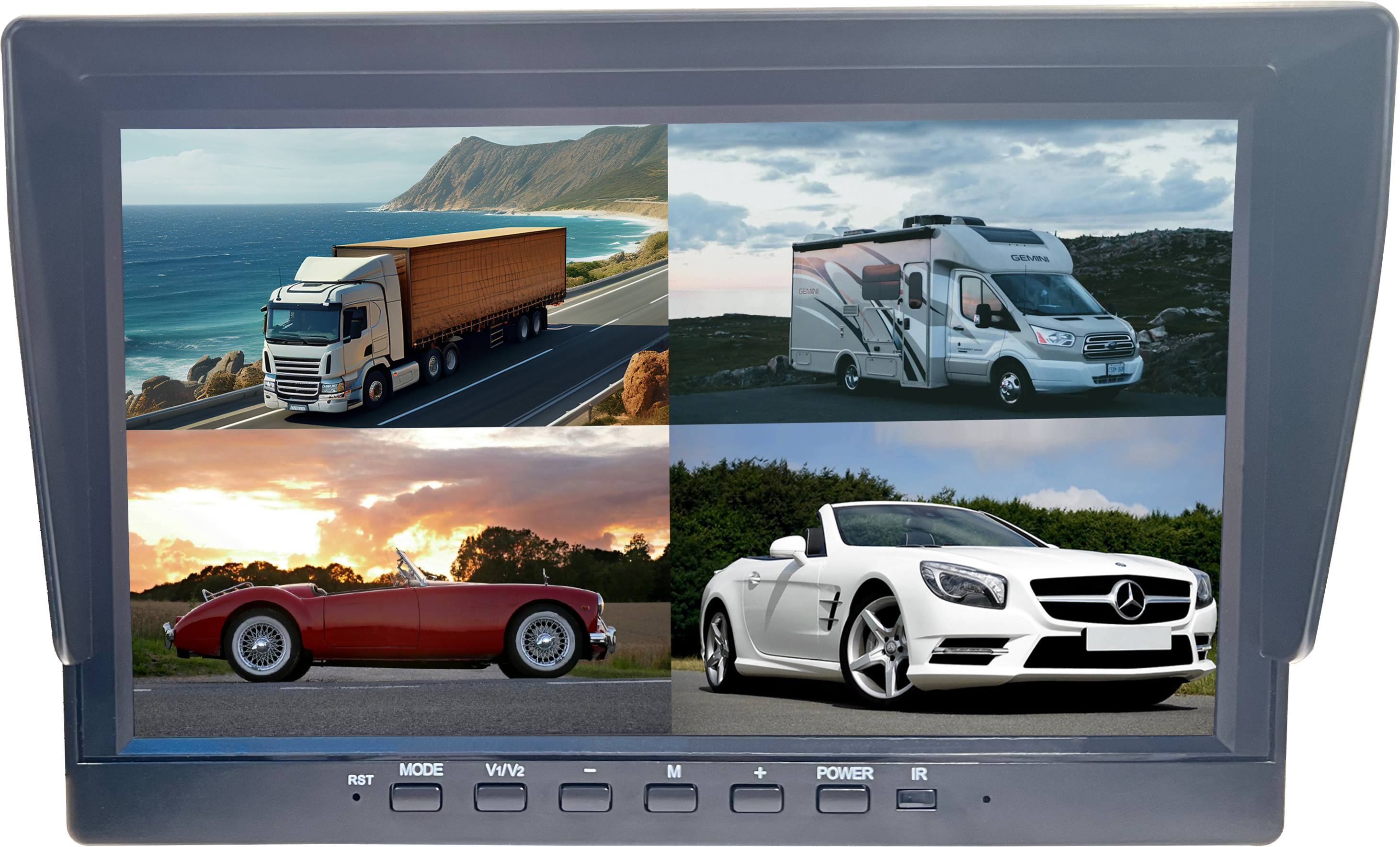 10 inch HD monitor quad view motion detect alarm car truck bus cars reversing image display dash camera system