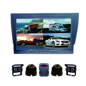 10 inch HD Quad View system 4CH of car truck vehicle backup side motion detect alarm parking reverse camera monitor