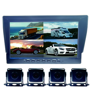 10 inch HD monitor quad view motion detect alarm car truck bus cars reversing image display dash camera system