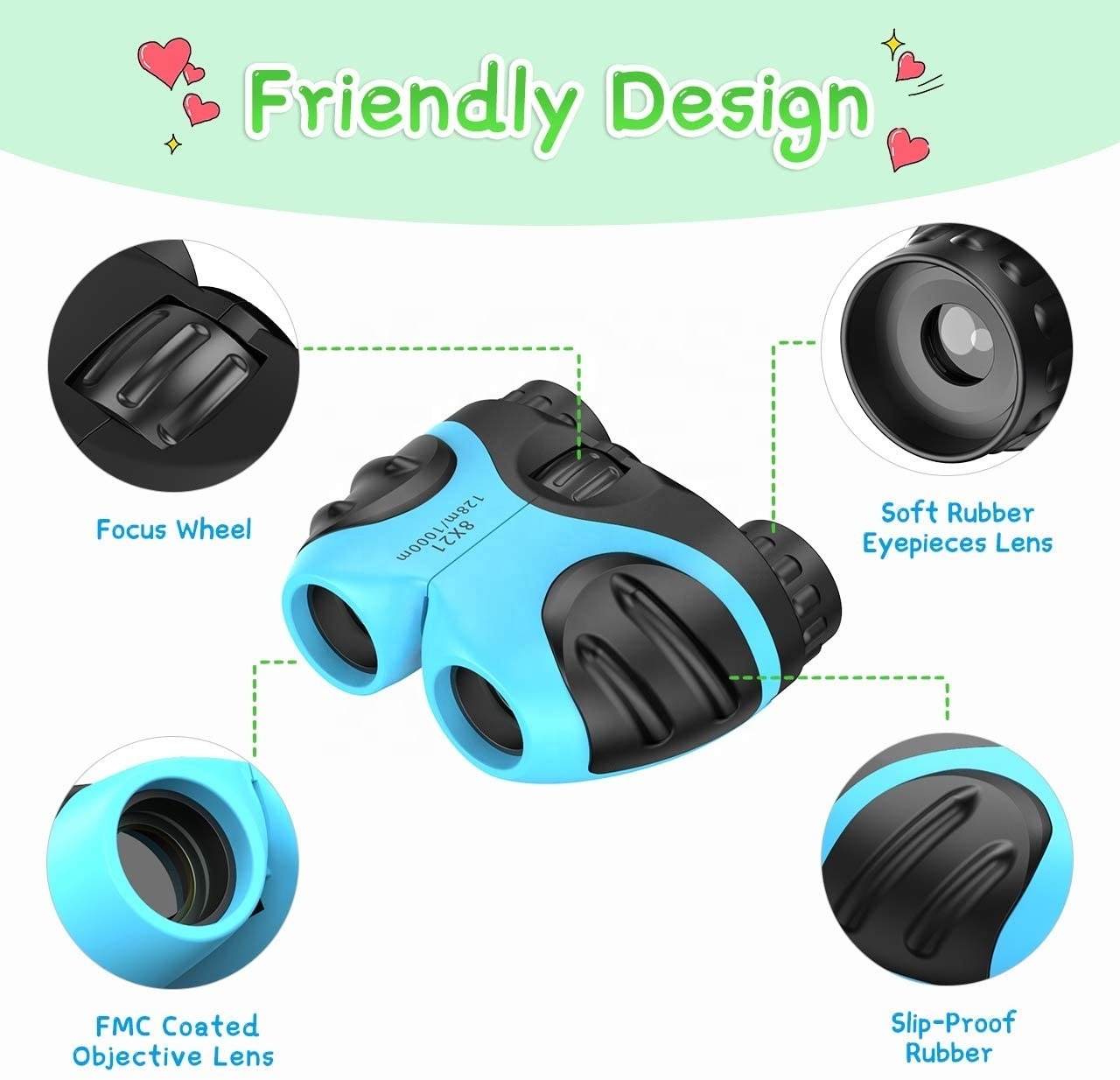 Mini Binoculars 8X21 Compact Kids Telescope Gift Toys for Children