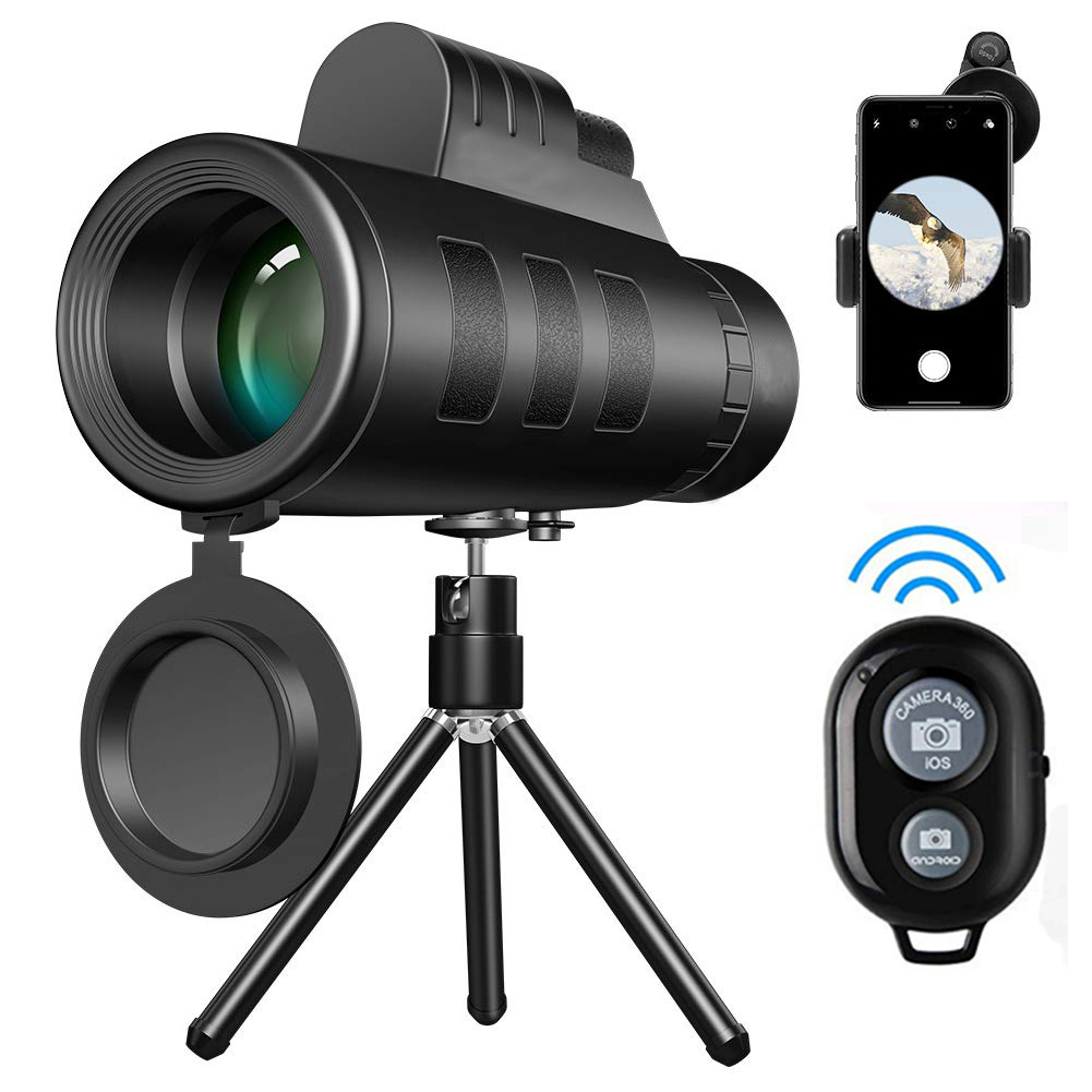 Monocular Mobile Phone HD Telescope Telephoto Camera Lens with Quick Smartphone Holder and Tripod for Bird Watching