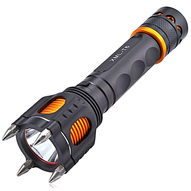 Manufacturer Self Defense Emergency Aluminium Tactical Flashlight survival 10w zoomable 3.7v 18650 flashlight tactical T6