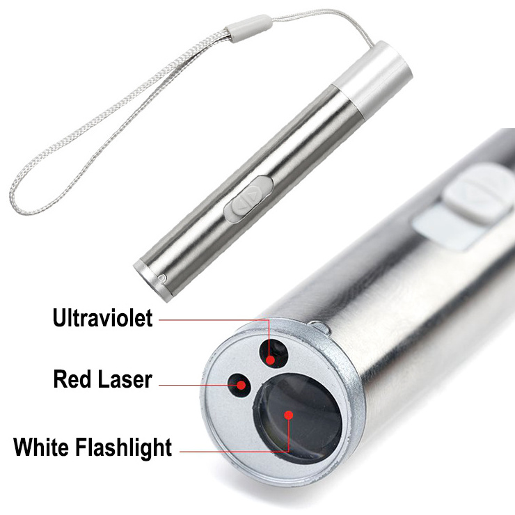 Factory High Quality Hot selling medical ultraviolet white + laser pointer mini 3 in 1 Led flashlight pen light USB charging