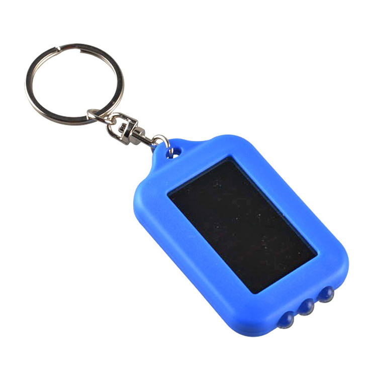 Factory High Quality Hot selling Solar Power Rechargeable Convenient Pocket 3 Led Flashlight Keychain Solar Light