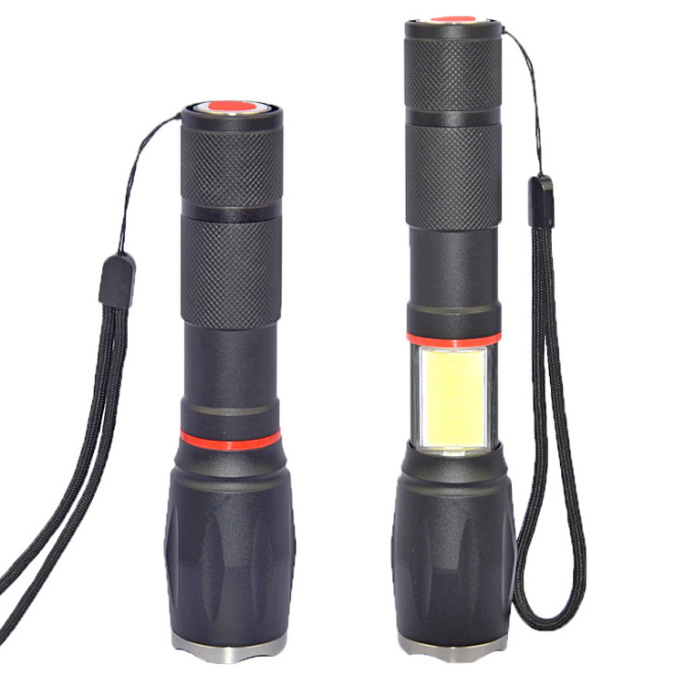 Compact Water Resistant aluminium zoomable Pocket PenLight Flashlight with Clip Powered by 2AAA Battery flashlight