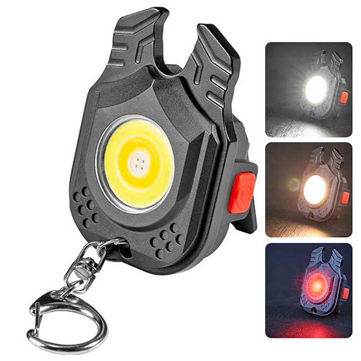 Manufacturer Rechargeable Flashlight High bright pocket multi-function 450 Lm COB Flashlight Keychains Type-C USB 2024