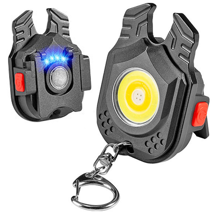 Manufacturer Rechargeable Flashlight High bright pocket multi-function 450 Lm COB Flashlight Keychains Type-C USB 2024