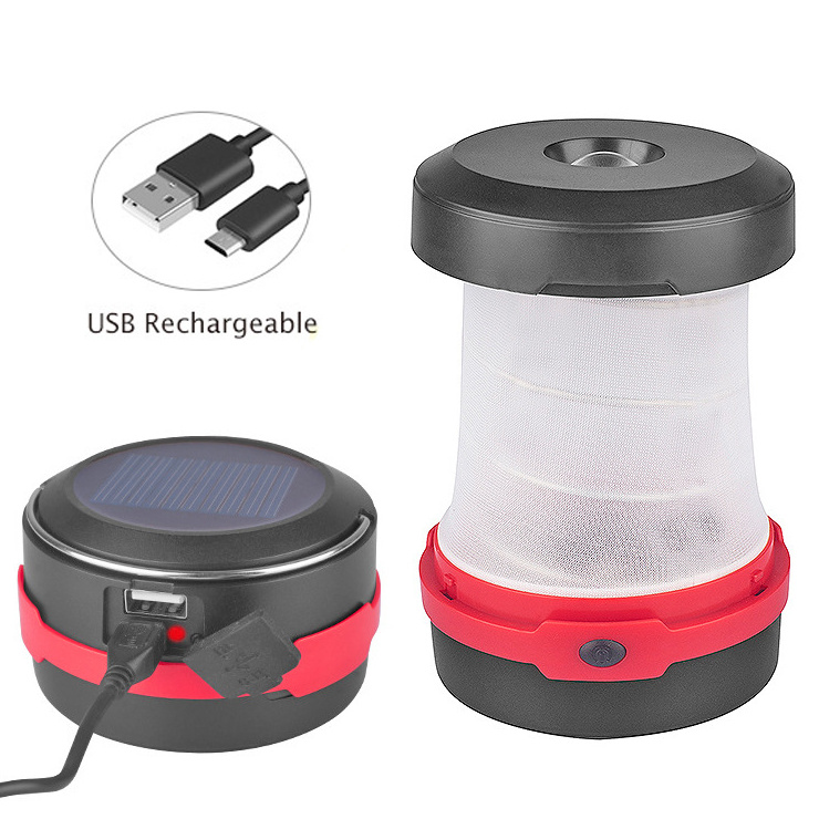 Factory Portable Solar Collapsible LED Camping Lantern For Outdoor Folding led camping lantern USB Charging IP55